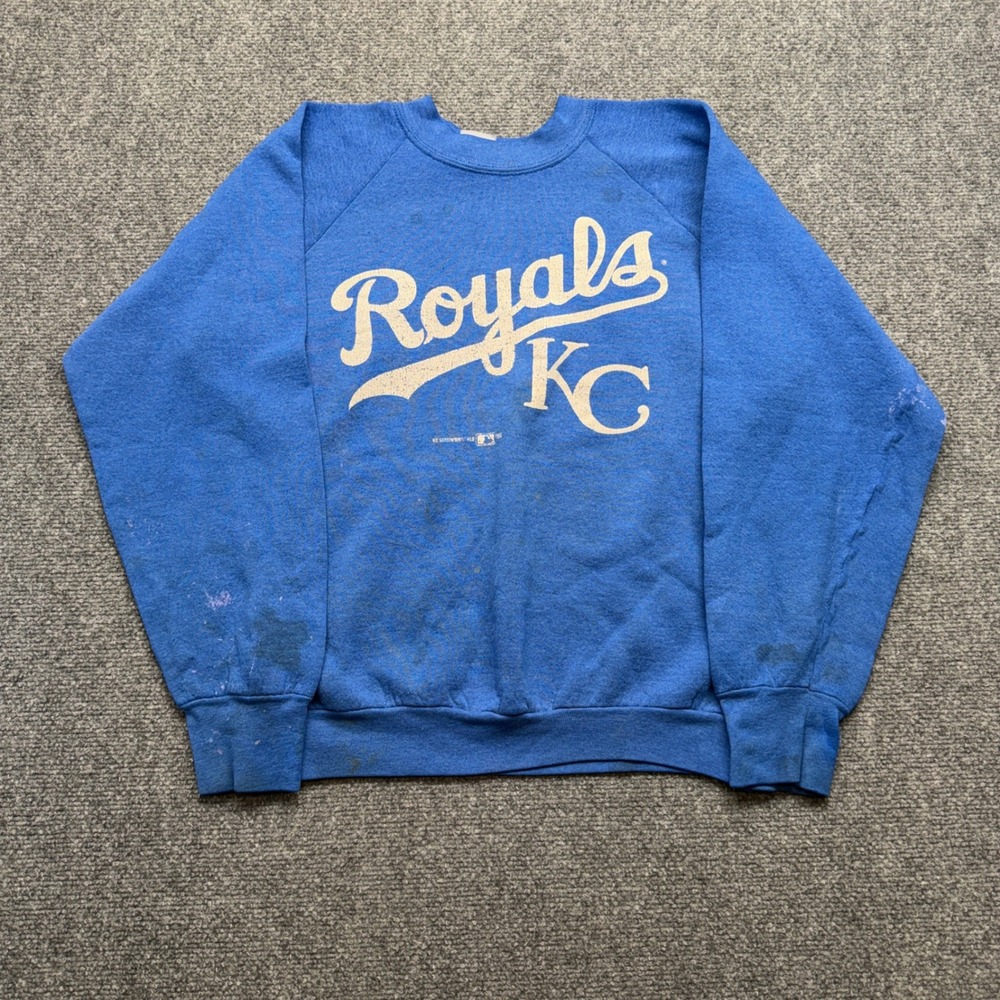 Vintage Fruit of the Loom Kansas City Royals Sweatshirt Blue L Made in USA KC